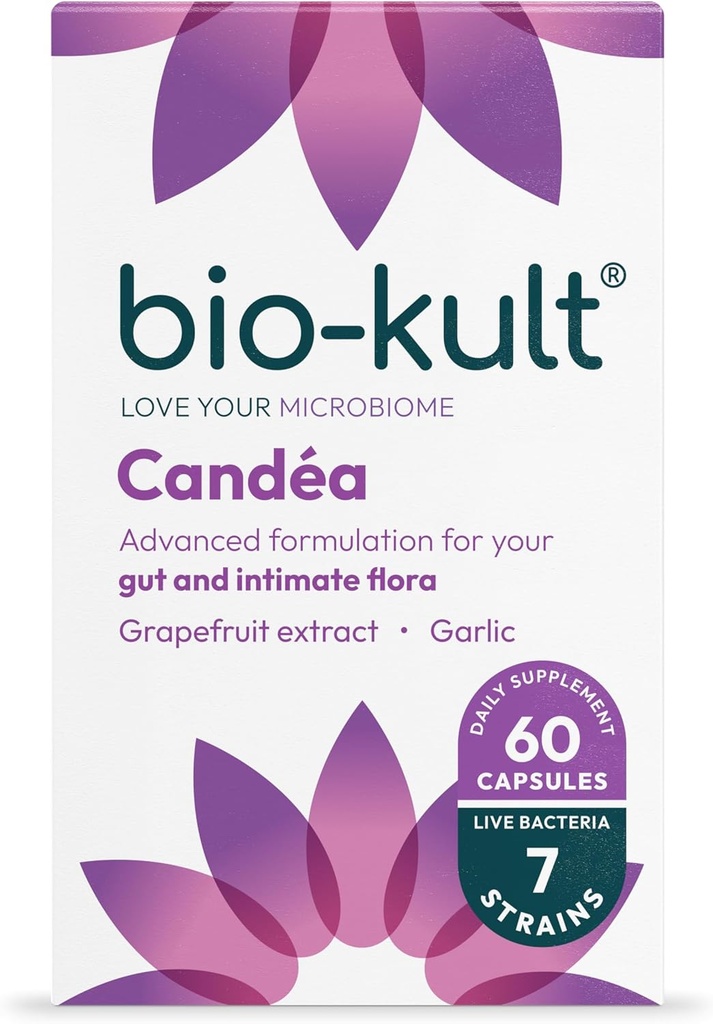 Bio-Kult Candea - 60 Kapsule - Probiotiká pre Intimate Flora, Probiotiká pre ženy, Probiotiká pre mužov, s cesnakom a grapefruitovým extraktom