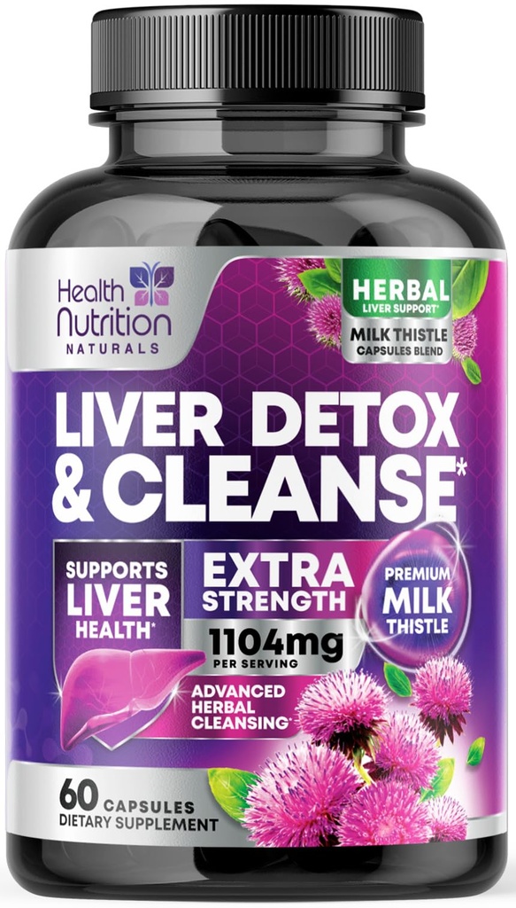 Jemné Pečeň Cleanse Detox & Repair Formula - Advanced Pečeň podpora doplnok s Silymarin mlieko bodka, púpava koreň, Artičoky extrakt, kurkuma, Choline, & Cvikla - 60 Veggie Kapsule