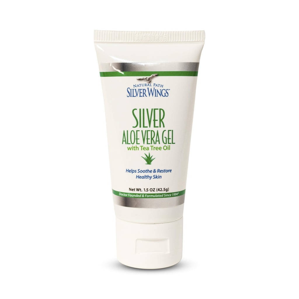 Natural Path Silver Wings 200ppm Silver with Aloe Vera Gel and Tea Tree Oil - Upokojujúca starostlivosť o pleť - 1.5 oz