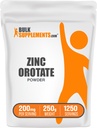 BulkSupplementments.com Zinok Orotát prášok - Zinkový minerály doplnok, pre imunitnú podporu - bez lepidla, 200 mg na porciu, 250g (8,8 oz) (Pack of 1)