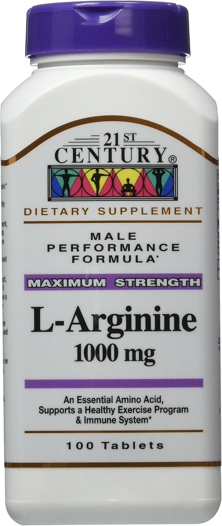 21st Century L- Arginine 1000 Mg Tablets, 100- Count (Pack of 3)