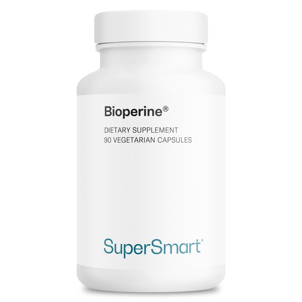 SuperSmart Bioperine 30 mg za deň (95% Piperine) - Black Pepper Extract Supplement - Absorbtion Enzymes Support - Digestive Enzymes Support 