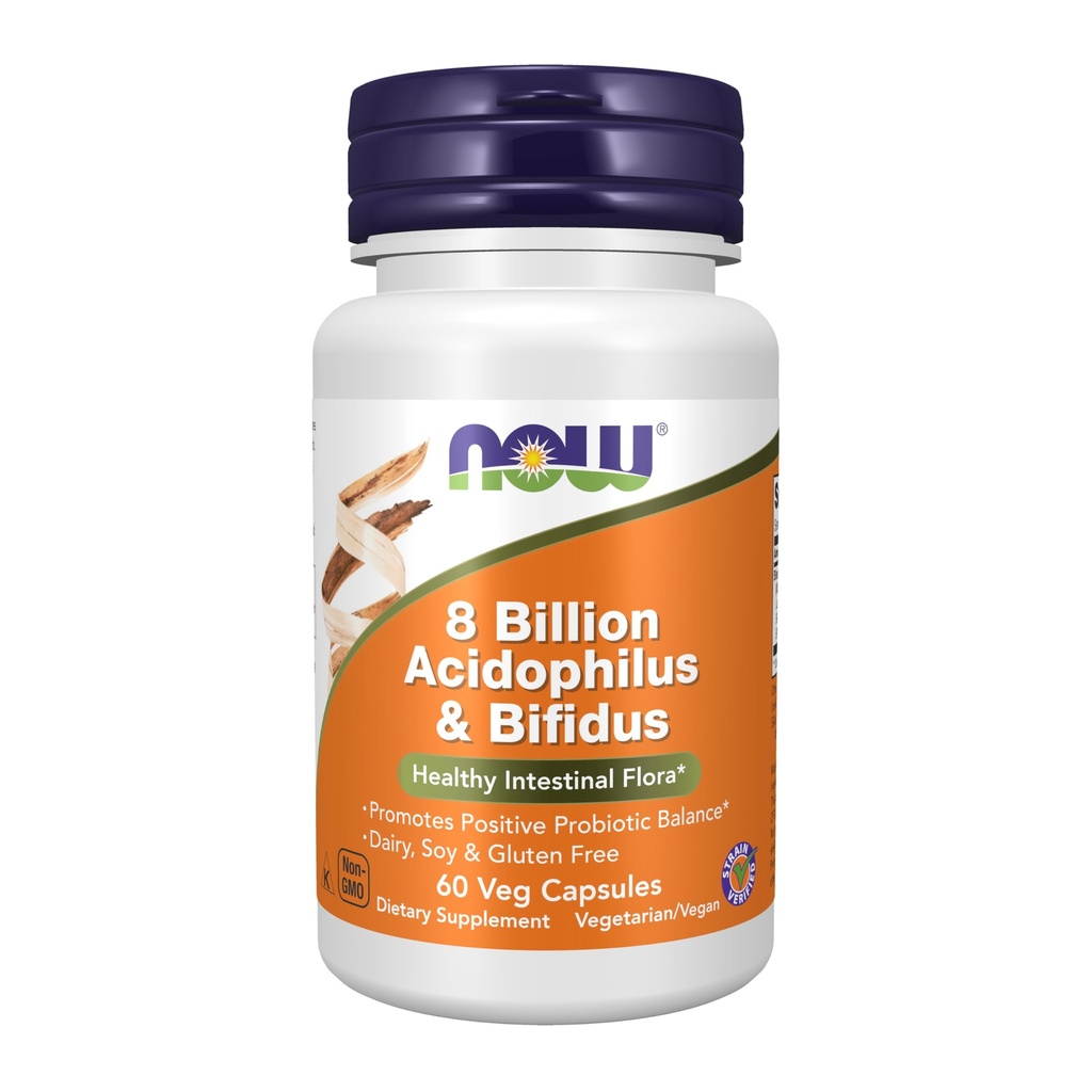 Teraz Foods Doplnky, 8 miliárd Acidophilus & Bifidus, Dairy, Soy and Gluten Free, kmeň Overené, 60 Veg Kapsule