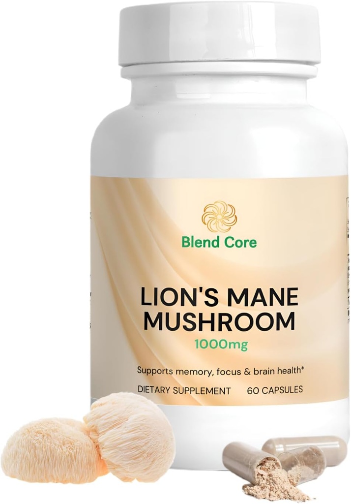 Lion's Mane Mushrom Nootropné kapsule - kognitívna podpora a zdravie mozgu