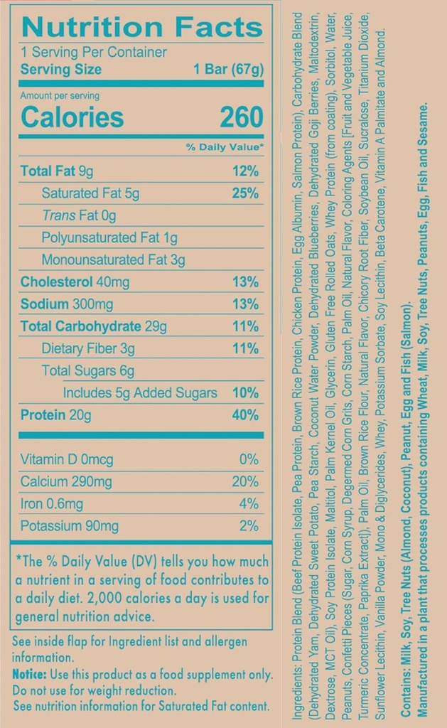REDCON1 MRE Bar, Posypané Donut, 20g Celý potravinársky proteínový bar s MCT olejom - Ľahko sa dá Digest, Delicious Meal Replacement Bar - Anytime Protein Snack, Post alebo Pre Workout Bars (4 Bary)
