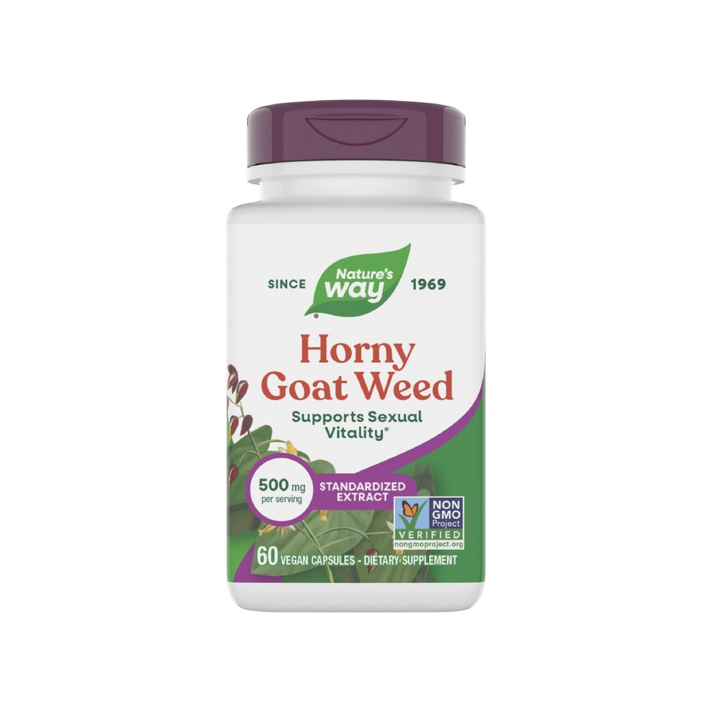 Nature's Way Horny Coat Weed Premium Extract Sexuálna vitalita,* Non-GMO, Vegan, 60 Kapsule