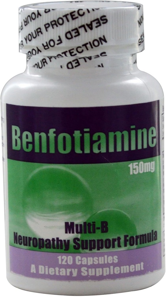Čerstvé od výrobcu! Benfotiamín Multi- B Neuropatia Support Formula 150 mg, 120 caps - 3 balenie