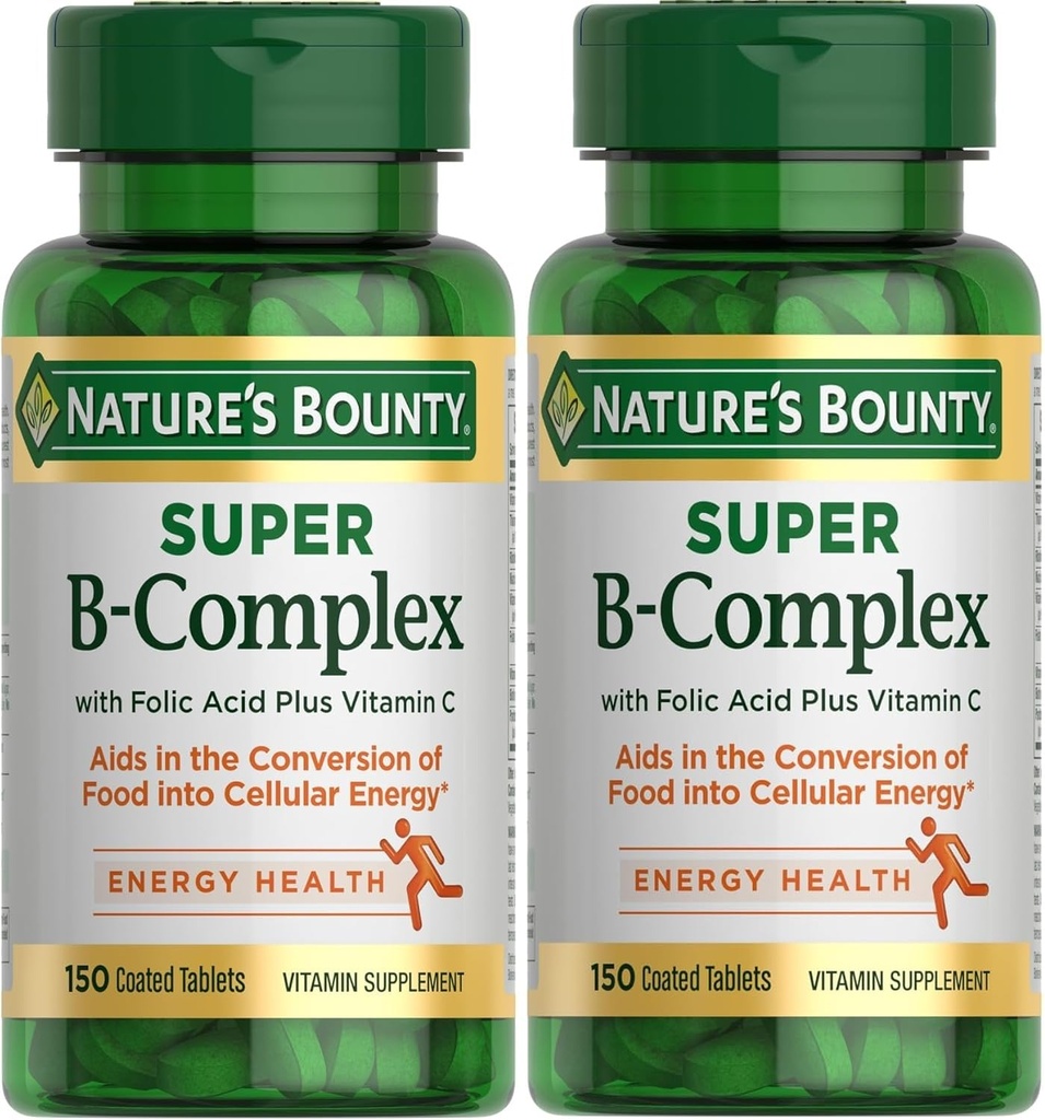 Bounty Super B komplex prírody s vitamínom C a kyselinou listovou, Immune & Energy Support, 150 tabliet - balenie po 2