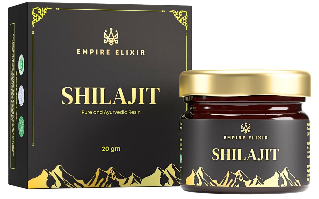 Shilajit Resin Pure Himalayan 20g Jar - by Empire Elixir High Potency Gold Grade for Men & Women 