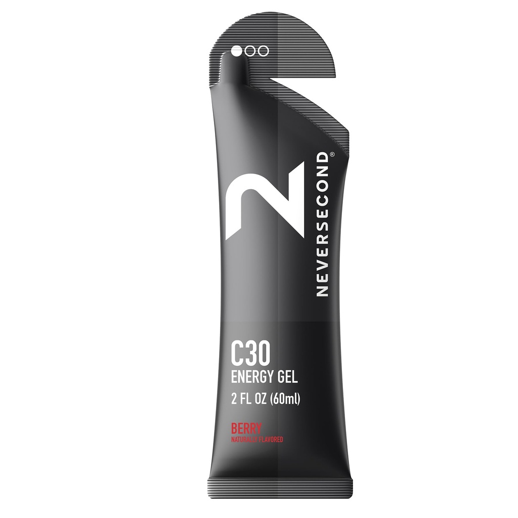 Neversecond C30 Energy Gel, Performance Nutrition & Hydration, Never2 Energy Gel for Ultra Triatlons, Cycling & Marathons (Berry Flavor, 12-Count Pack)