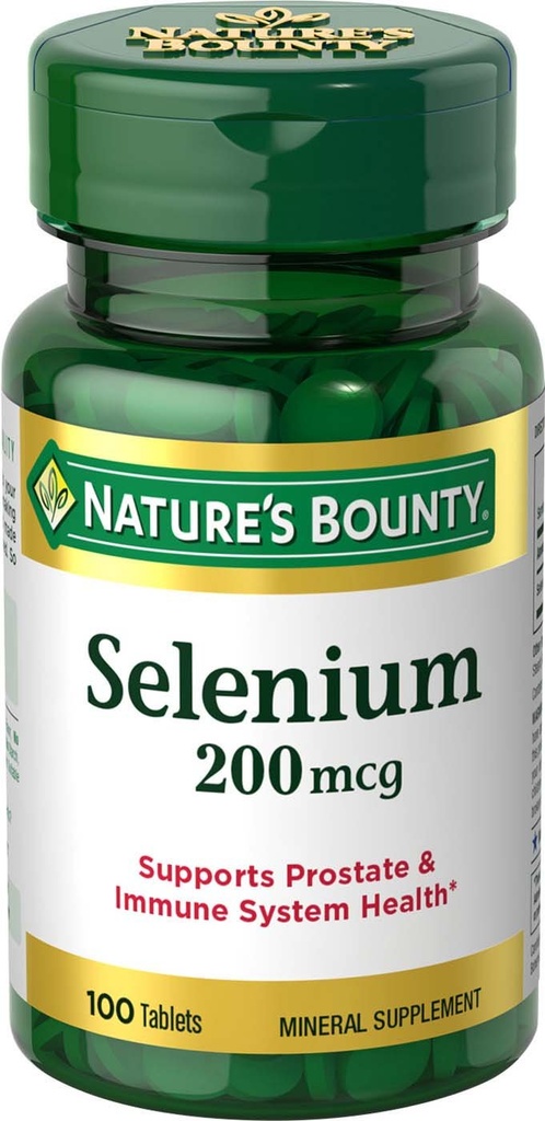 Prírodné Bounty Selenium, podporuje prostaty a imunitný systém zdravie, 200 μg, 100 tabliet
