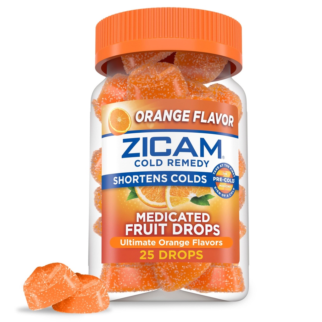 Zicam studený remedy zinok medikované ovocné kvapky, Ultimate Orange, 25 Počet (Pack of 1)