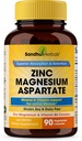 SANDHUHERBALS Zinok Magnézium Aspartát doplnok 90 Kapsule s vitamínom B6 a zinok 