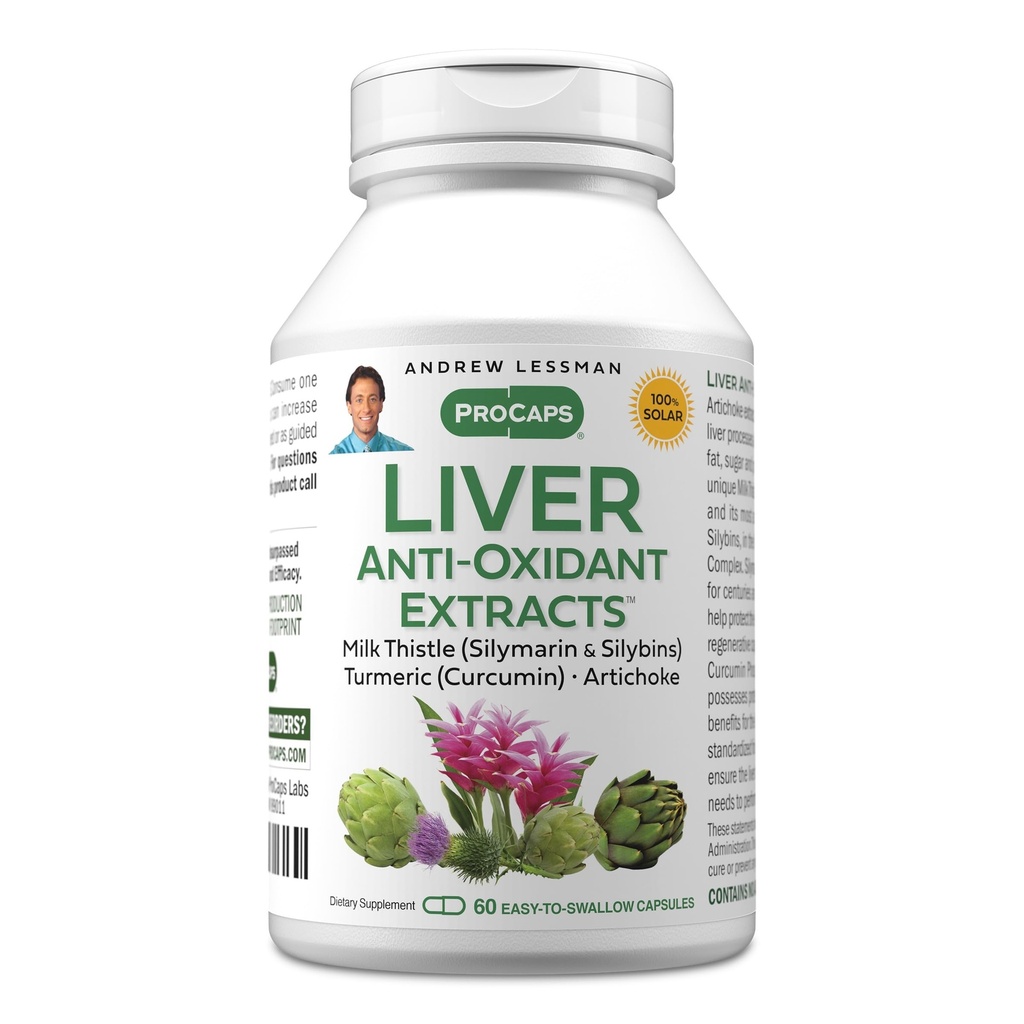 ANDREW LESSMAN Pečeň Anti-Oxidant Extrakty 60 Kapsule - podporuje tvrdo pracujúcich tkanív pečene, podporuje optimálne zdravie a funkciu pečene. Mliečny bodliak, kurkuma a artičoky
