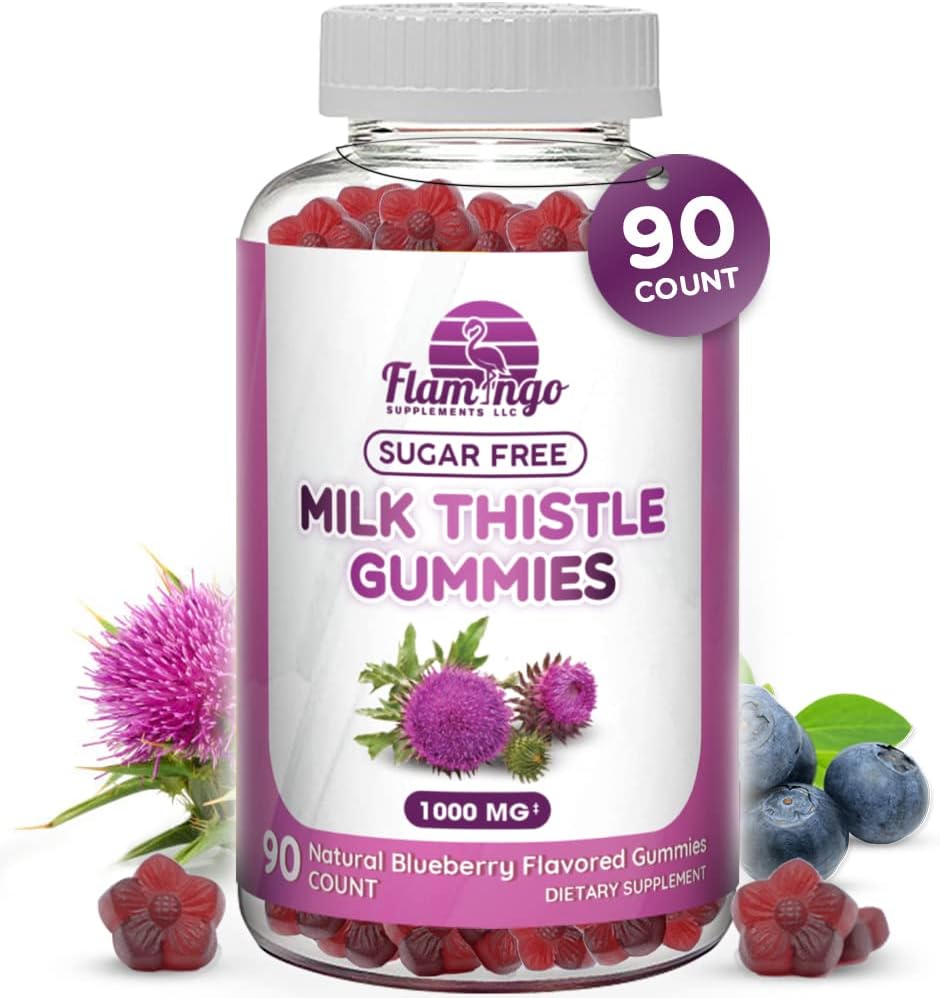 Mlieko Thitle Gummies- Prirodzene ochutené, bez cukru mlieko bodka 1000mg extrakt  Delicious Alternatíva k Milk-Chole Kapsule, Power, alebo čaj - 90 Počet