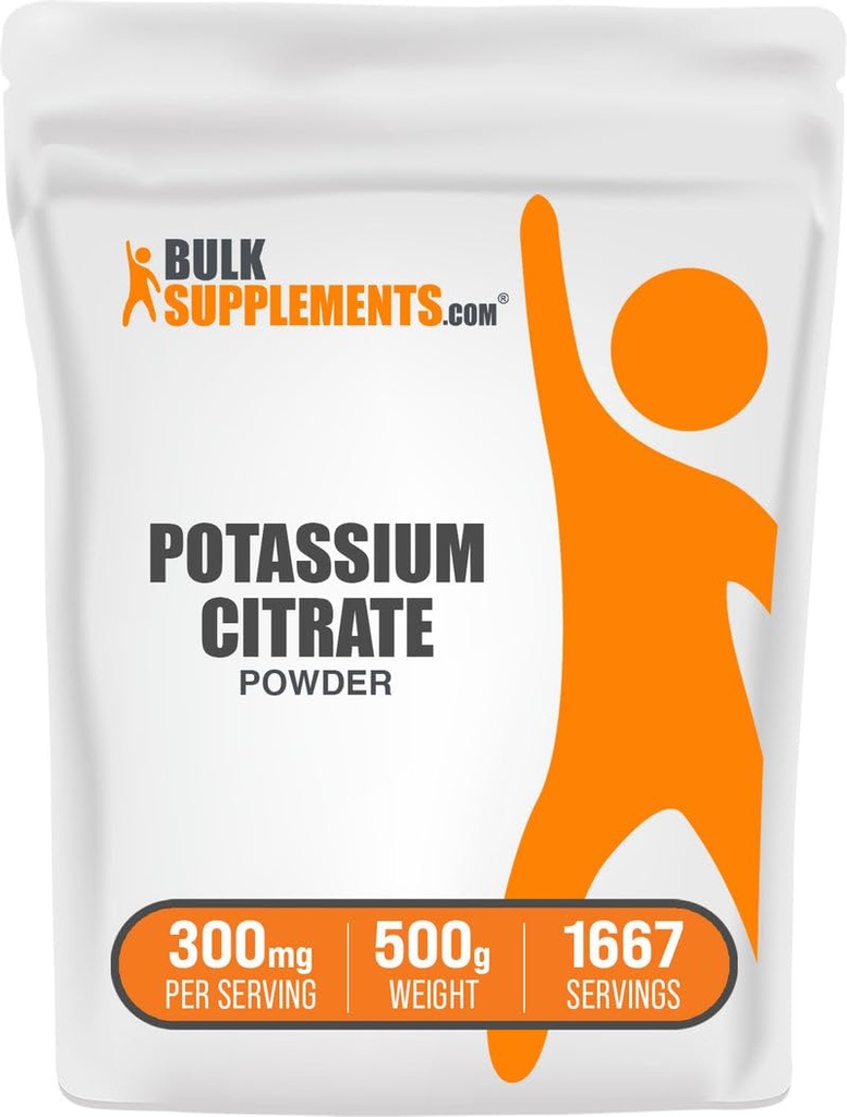 BulkSupplementments.com Dusičnan draselný prášok - pre hydratáciu podporu, Minerálne doplnky, Draslík 99mg - bezlepok, 300mg na obsluhu, 500g (1,1 lbs) (Pack of 1)
