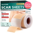 Silikónové zjazvené listy, silikónové zjazvené pásky (1.6"x 120" Roll-3M), opakovane použiteľné a účinné zjazvené hárky, Silikónové zjazvené hárky pre chirurgické jazvy, liečiace Keloid, C-oddiel, Tummy