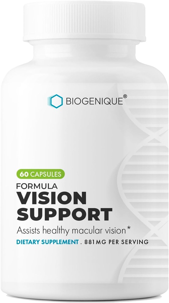 Vision Support Supplement with Lutein, Lykopén, Vitamíny a minerály pre zdravie očí a vízie Health Support 60 Kapsule - Made in USA - Non-GMO, Gluten Free