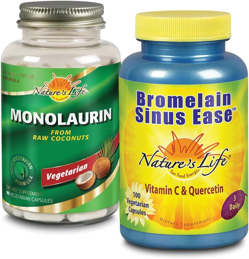 Život prírody Monolaurin & Hypromelain Sinus Ease Bundle
