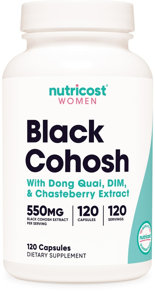 Nutricost Black Cohosh od Ženy 660mg, 120 Kapsule - s Don Quai, DIM, a Chaste Berry, Veggie Caps, Non-GMO, Gluten Free