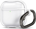 Spigen Ultra Hybrid Designed AirPods 4 Prípad (2024) Anti-Yellowing Clear Cover s karabínovým kľúčom - Jet White