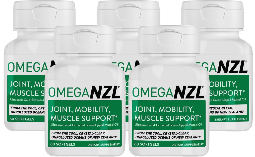 Original Omega-3 Joint Support Supplement, Best Natural Muscle Relief, Green-Lipped Mussel Oil, 300 Softgels, No Fishy Dochute