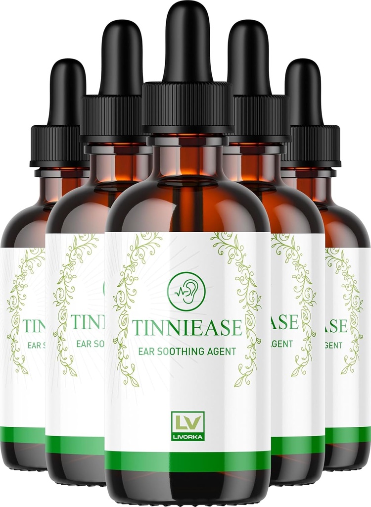 LIVORKA (5 balenia) Tinniease kvapky, Tinniease kvapky na podporu sluchu, Tinni Ease kvapky, Tinniease ucho kvapky, 5 fliaš na 150 dní