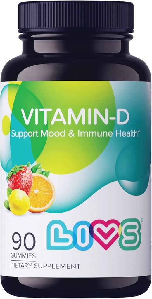 LIVS Vitamín D3 Gummy 2000 IU pre ženy a mužov 