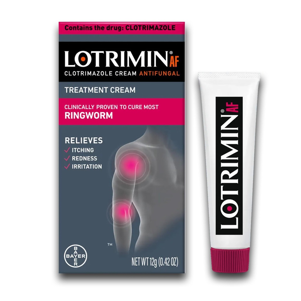 Lotrimin AF Ringworm Cream Clotrimazol 1% - klinicky dokázaná účinná antimykotická krémová liečba väčšiny červov, pre dospelých a deti viac ako 2 roky, .42 Ounce (12 Grams)