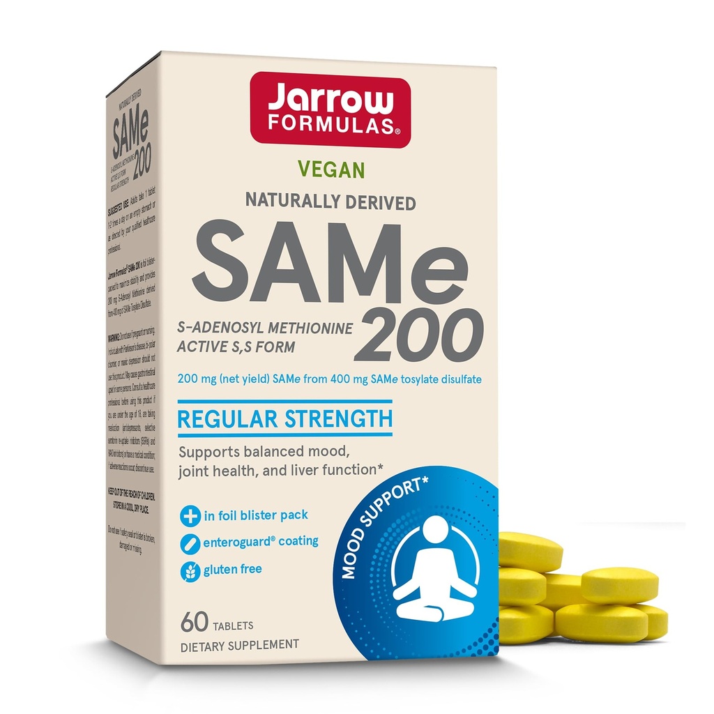 Jarrow Formules® rovnaké 200 mg, podporuje spoločné zdravie, funkcie pečene, metabolizmus mozgu, 60 tabliet, až 60 dní dodávky