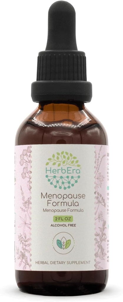 HerbEra Menopauza Formula B60 bez alkoholu extrakt Tinktúra, koncentrované kvapalné kvapky prírodné Vitex Berry, sladkého drievka, Motherwort, Dong Quai Root, Burdock Root, Black Cohosh Root. 2 Fl Oz