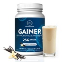MRM Výživové Gainer Protein s probiotikami a postbiotikami - Vanilka ochutená pre mužov a ženy, 25g koncentrátu a izolátu srvátkového proteínu, Micellar Casein, & Digestívne enzýmy - 18 porcií