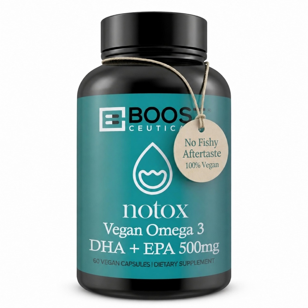 BoostCeuticals Vegan Omega 3 doplnok 500mg Dha Epa Vegan Softgels - Žiadne Stearates Non GMO Gluten Free 60 Ct Heart and Brain Health