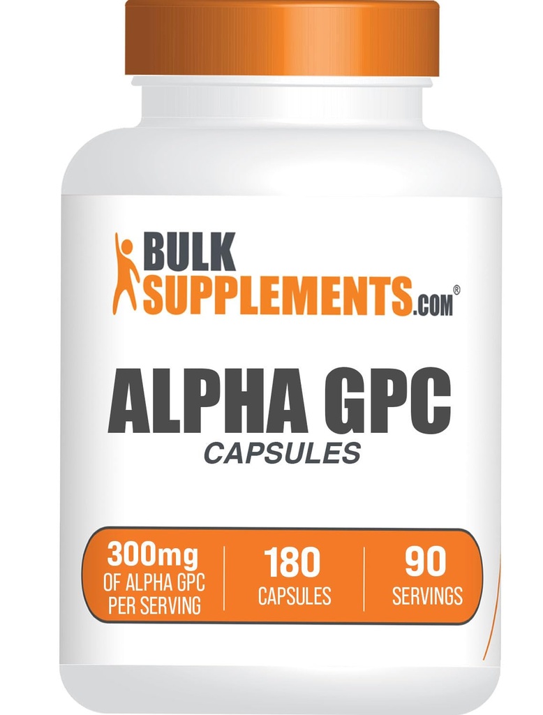 BulkSupplements.com Alpha GPC Kapsule - Acetylcholín Doplnky, Alpha GPC 300mg - Choline Doplnky, bez lepidla, 2 Kapsule na obsluhu, 180 Kapsule (Pack of 1)