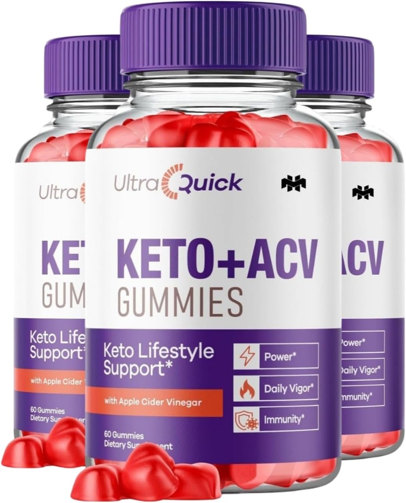 Mega Hits Ultra Quick Keto ACV Gummies, UltraQuick Keto ACV Gummies, Ultra Keto, 180 Gummies, 3 balenie