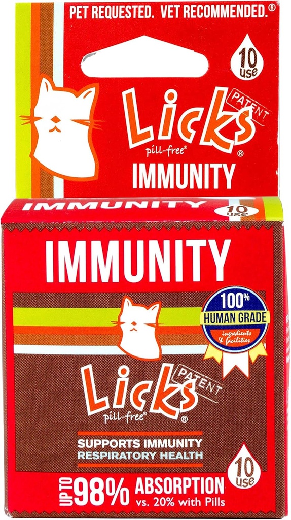 Licks Pill-free Cat Imunita - Imunita imunitná podpora Mačka dodávky - Dýchacie doplnky - Zdravie dodávky - Gélové pakety - 10 Použitie