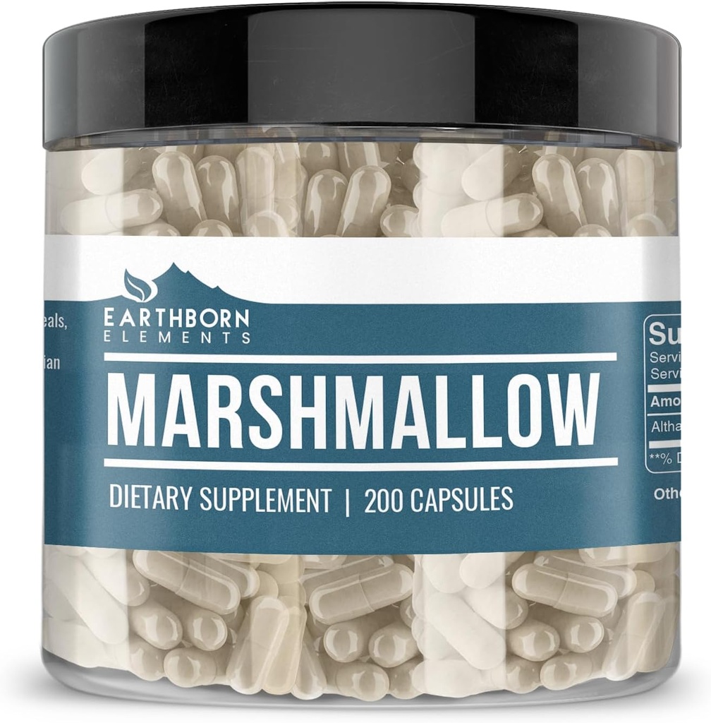 Pozemné prvky Marshmallow Root 200 kapsuly, čisté a nezriedené, žiadne doplnkové látky
