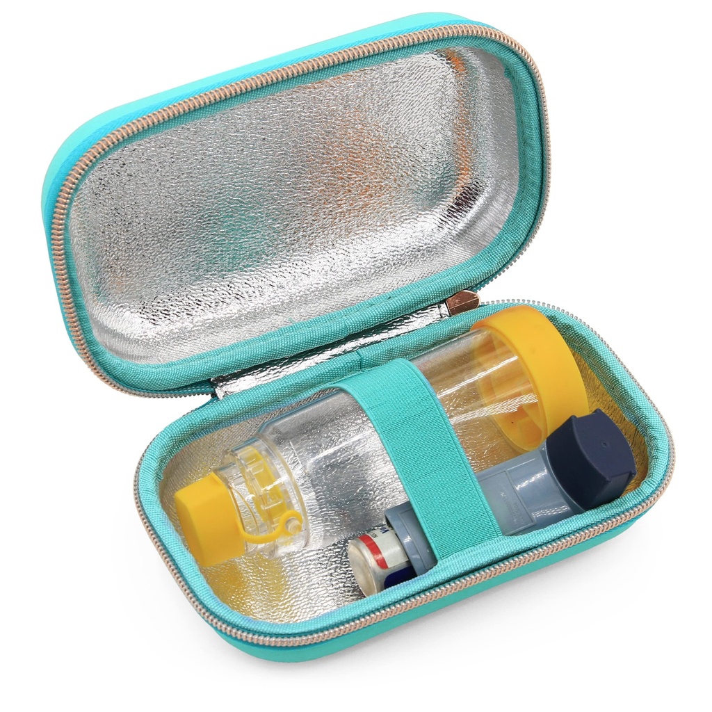 CASEMATIX Astma Inhaler Case Fits Inhaler Spacer Pre dospelých, Masky, Držitel inhalátora a viac - Kompaktné veľkosti sedí 6,25" Maximálny, Zahŕňa iba ASTHMA CASE