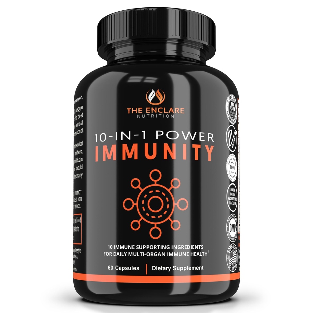 STRUČNÝ VÝŽIVA 10 v 1 Imunitná podpora Posilňovacia doplnok s Echinacea, vitamín C a zinok, kurkuma, zázvor, B6, baza pre dospelých Vitamíny obrany imunity, vyrobené v USA Veg Cap 60 Ct (1)