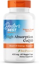 Doktor's BEST High Absorbtion CoQ10, Heart & Energy Support, USP Overené, Prirodzene Fermented CoQ10, Non-GMO, Gluten Free, Soy Free, Vegan 60 Veggie Caps