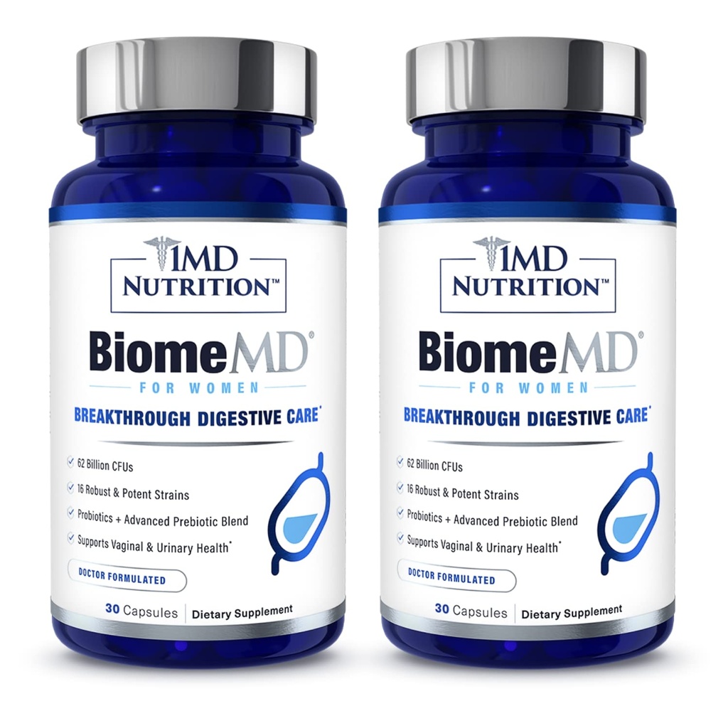 1MD Nutrition BiomeMD Probiotiká pre ženy - 62 miliárd CFU, 16 kmeňov s prebiotikami 