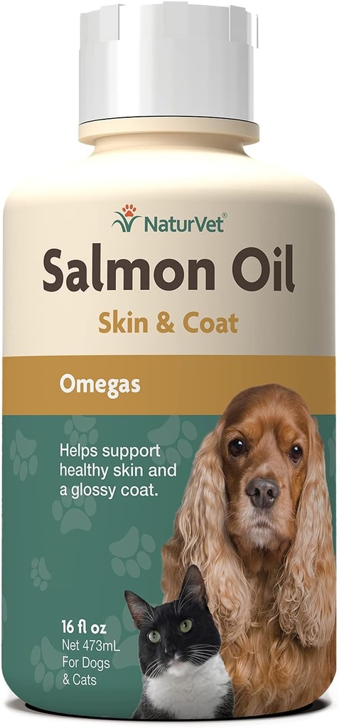 NaturVet Salmon Oil Skin Supplement for Psi & Mačky 
