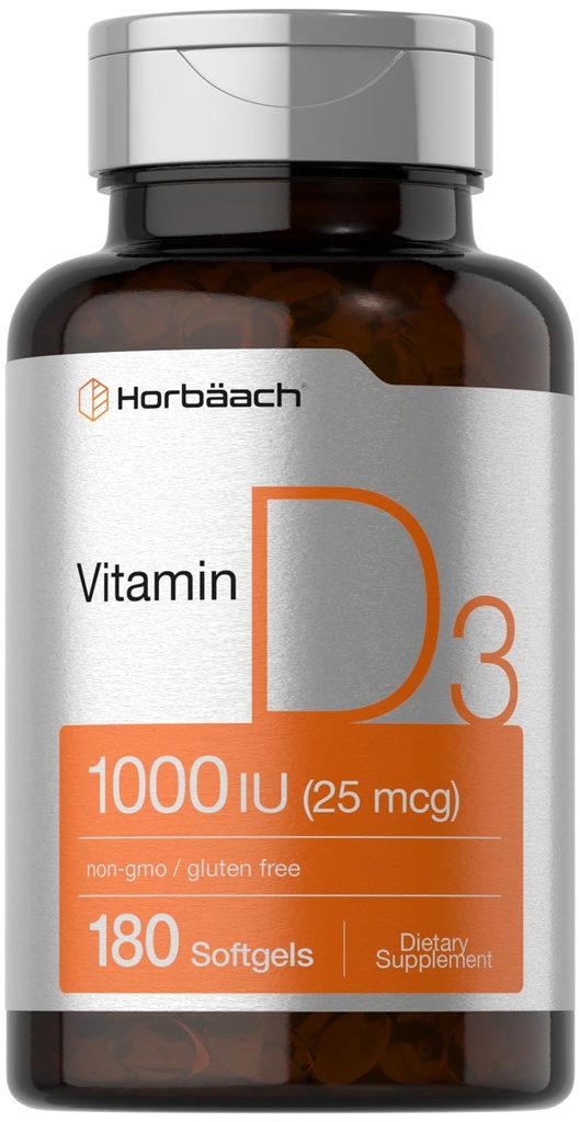 Horbäach Vitamín D3 1000IU (25mcg) Softgels 
