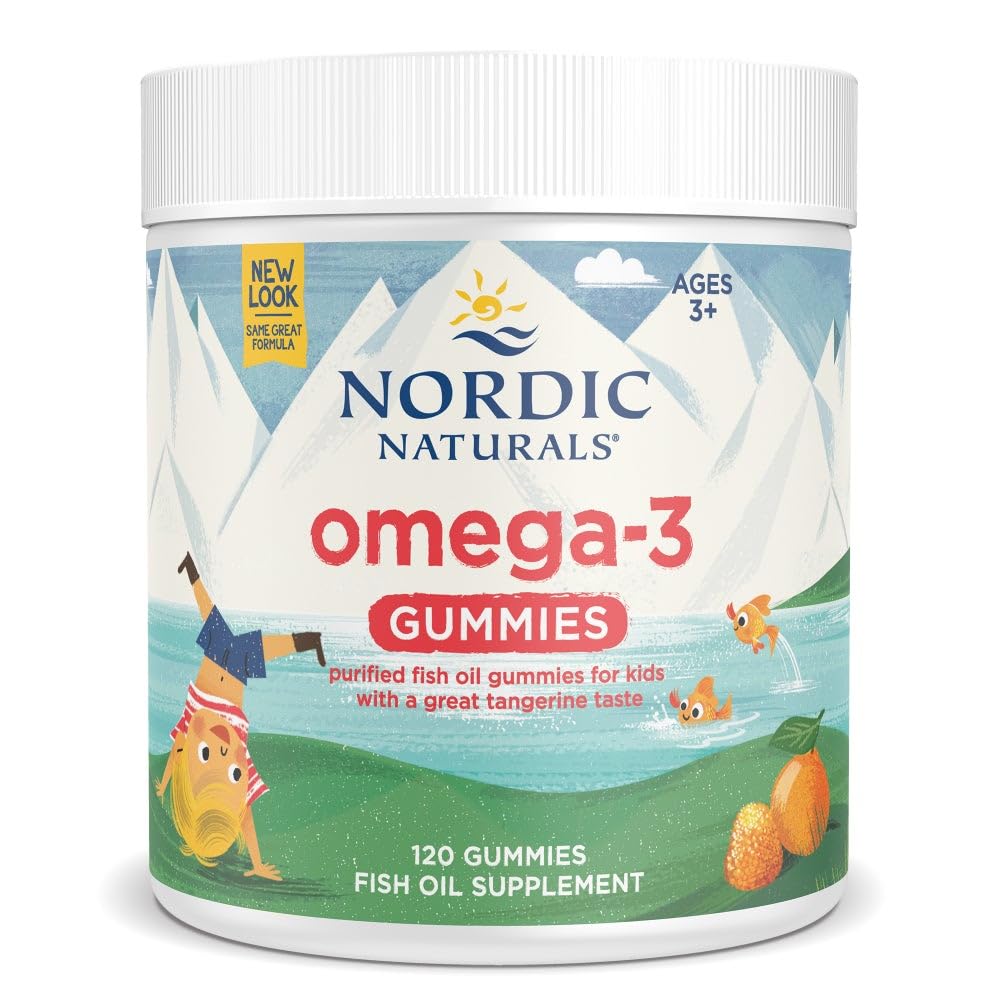 Nordic Naturals Nordic Omega-3 Gummies, Tangerine - 120 Gummies - 82 mg Total Omega-3s s EPA & DHA - Non-GMO - 60 Servírovanie