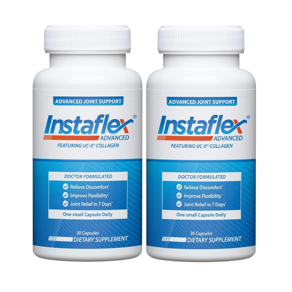 Instaflex Advanced Joint Support Nutrition Supplement Capsule s lekárom Formulované spoločné Relief Supplement, Featuring UC-II Collagen & 5 Other Joint Discomfort Fighting Ingredients, 60 Ct