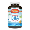 Carlson - Detská žuvacia DHA, 100 mg DHA, Zdravie mozgu, Vision Function, Growth & Development, Orange, 180 Chewable Softgels