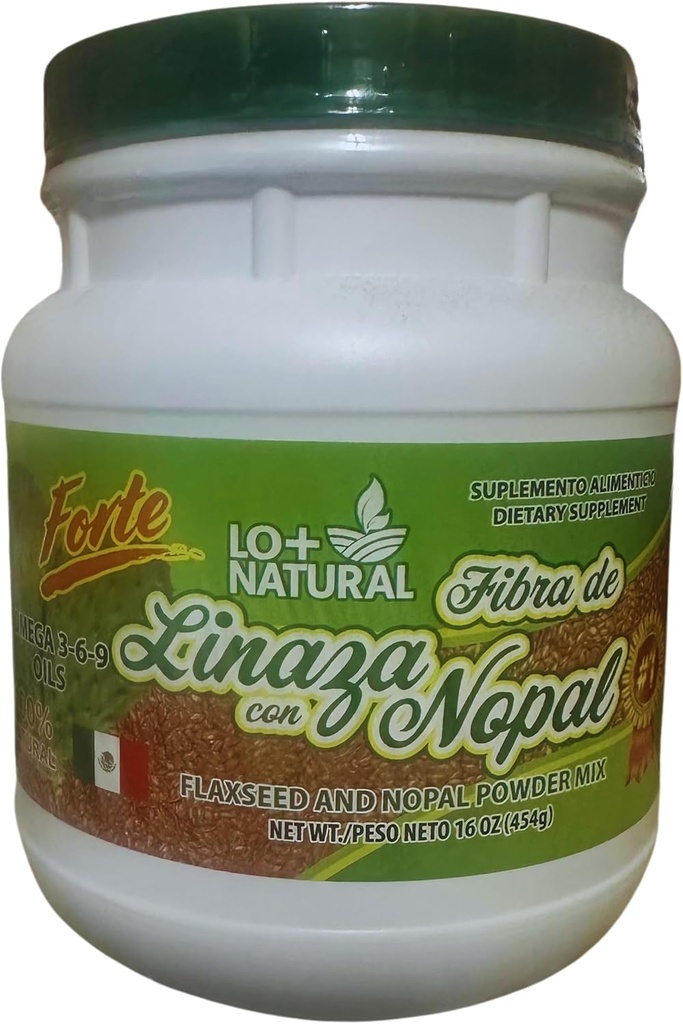 Linaza con Nopal Forte (1LB) 100% Natural Blend of Ground Linaza - Nopal Cactus Powder Mix Extrémne účinné ľanové semeno a Nopal Powder Mix 16oz Dietary Supplement