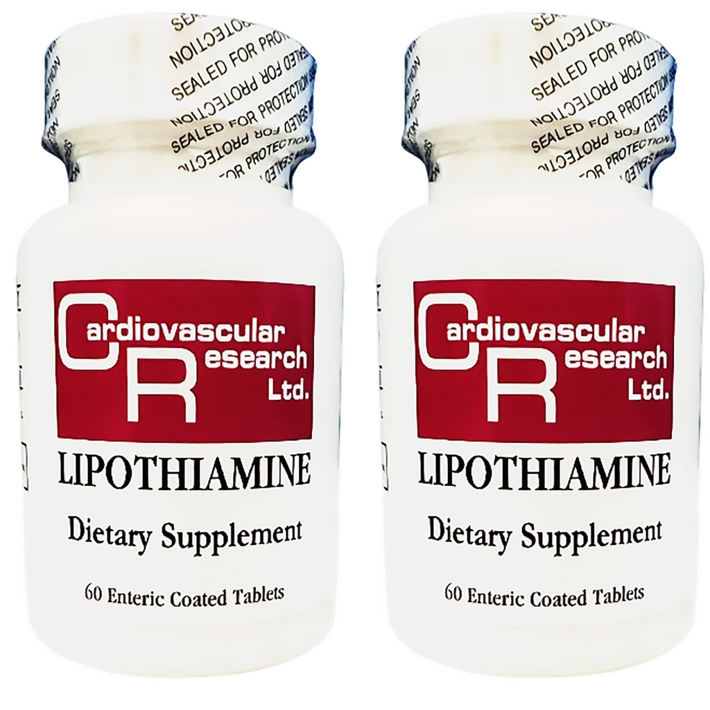 Kardiovaskulárny výskum Lipothiamin B doplnok 120 tabliet - vitamín B1 Teraz s kyselinou Alpha Lipoová - 2 X 60 Počet