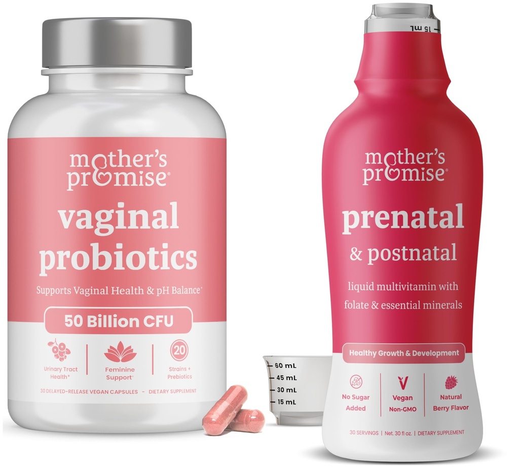 Sľub matky prenatálne a postnatálne multivitamínové tekutiny a vaginálne probiotiká pre ženy