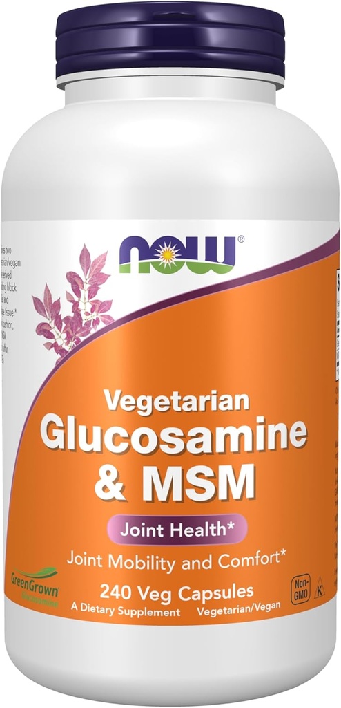 Teraz Foods Doplnky, Glukozamín a MSM (GreenGrown® Glukozamín), Vegetarián, 240 Veg Kapsule